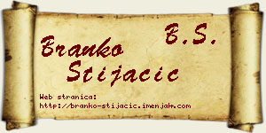 Branko Stijačić vizit kartica